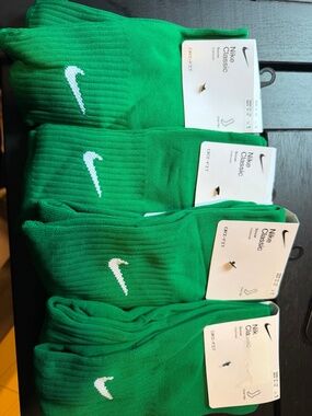 Nike Classic Dri-FIT Soccer Socks Green Knee High Men 8-12 NWT X4